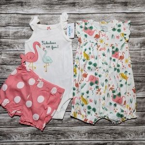 Carters flamingo 3 piece set